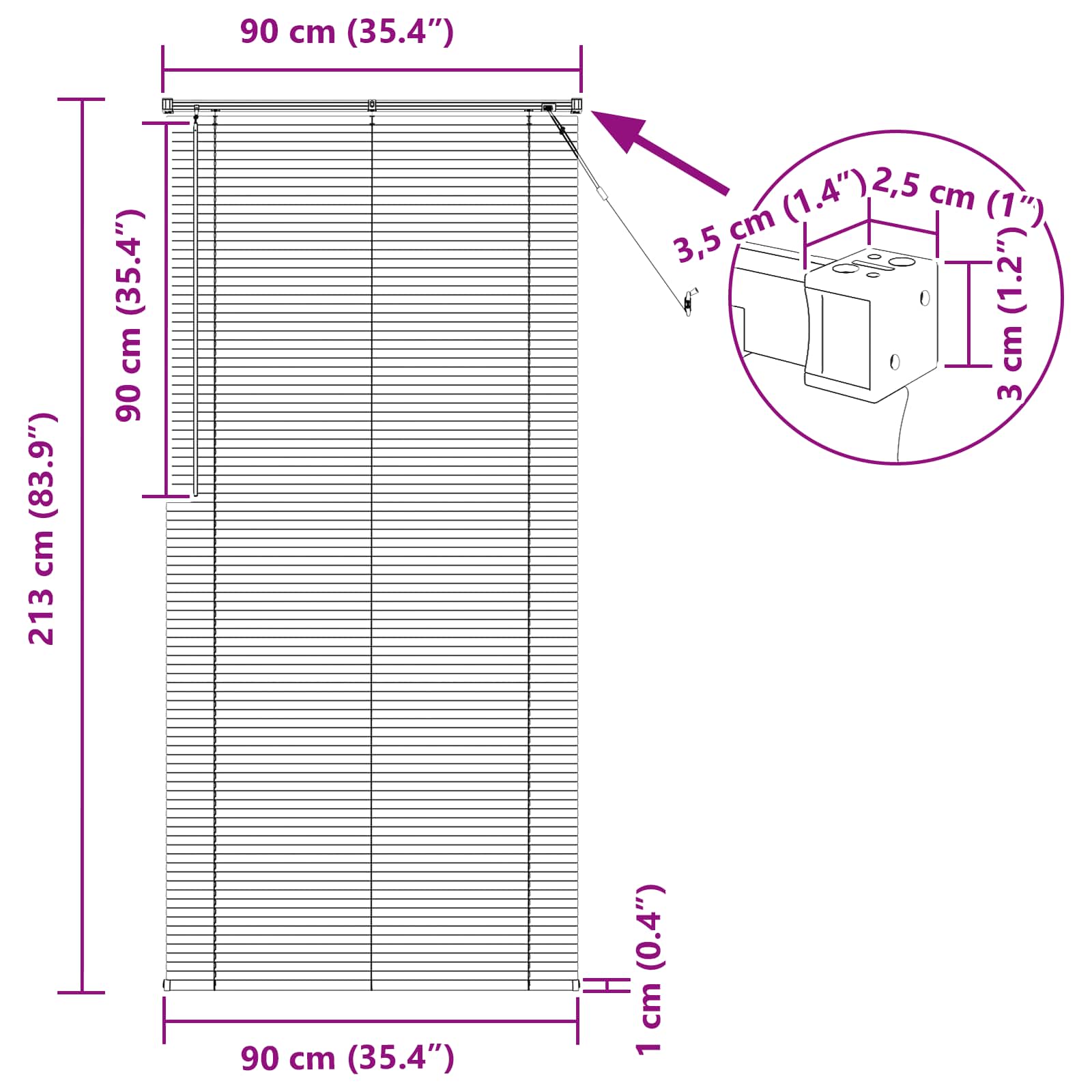 Venetiaanse Blind Verstelbaar Zilvergrijs 213 x 90 cm PVC