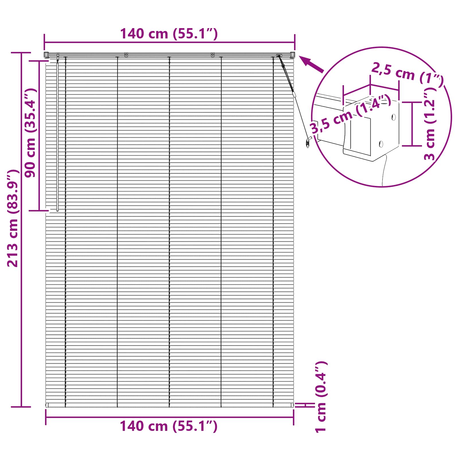 Venetiaanse Blind Verstelbaar Zilvergrijs 213 x 140 cm PVC