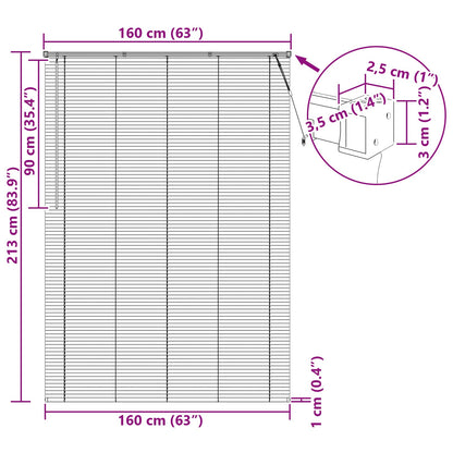 Venetiaanse Blind Verstelbaar Zilvergrijs 213 x 160 cm PVC