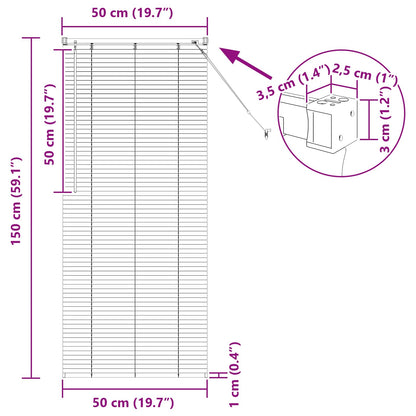 Venetiaanse Blind Verstelbaar Wit 150 x 50 cm PVC