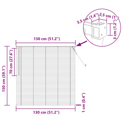 Venetiaanse Blind Verstelbaar Wit 150 x 130 cm PVC
