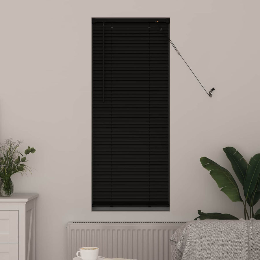 Venetiaanse Blind Verstelbaar Zwart 150 x 50 cm PVC