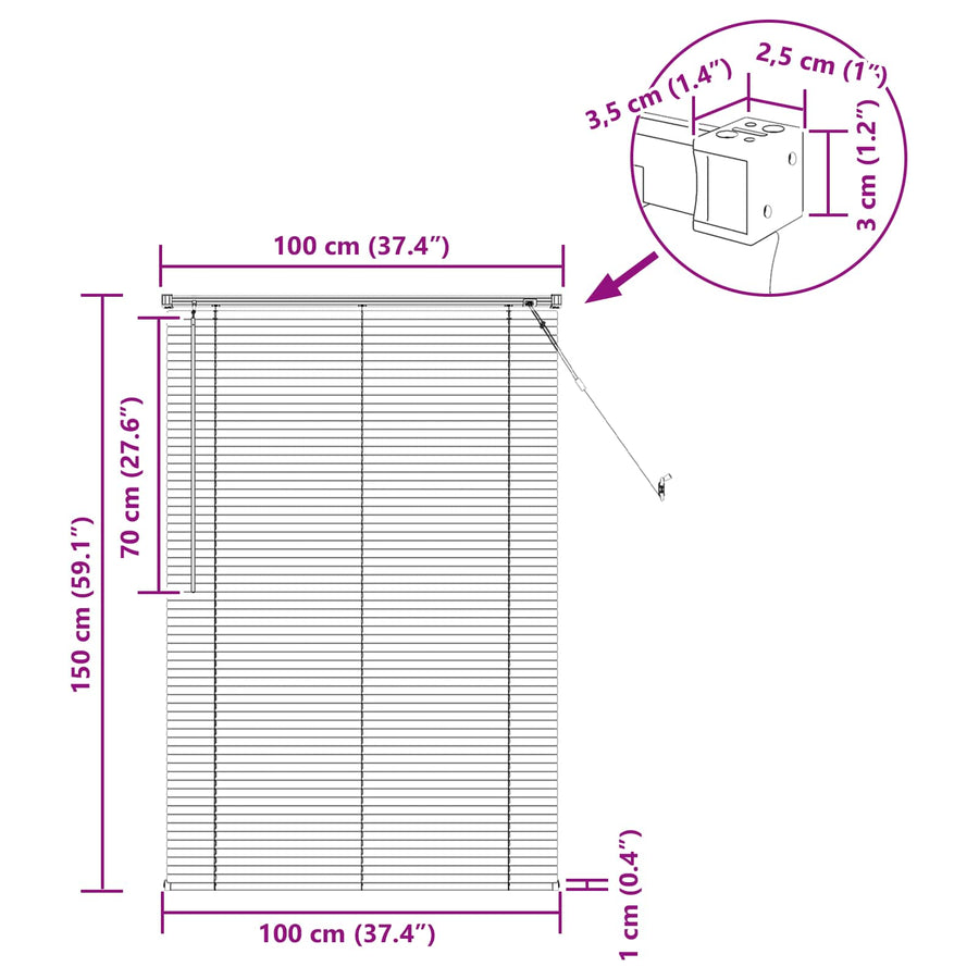 Venetiaanse Blind Verstelbaar Zwart 150 x 100 cm PVC