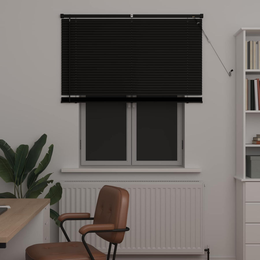 Venetiaanse Blind Verstelbaar Zwart 150 x 120 cm PVC