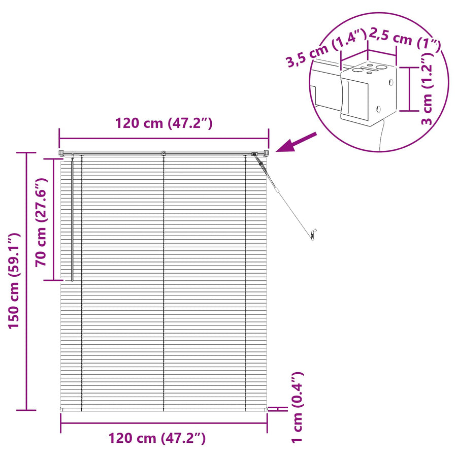 Venetiaanse Blind Verstelbaar Zwart 150 x 120 cm PVC
