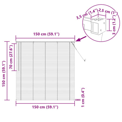 Venetiaanse Blind Verstelbaar Zwart 150 x 150 cm PVC