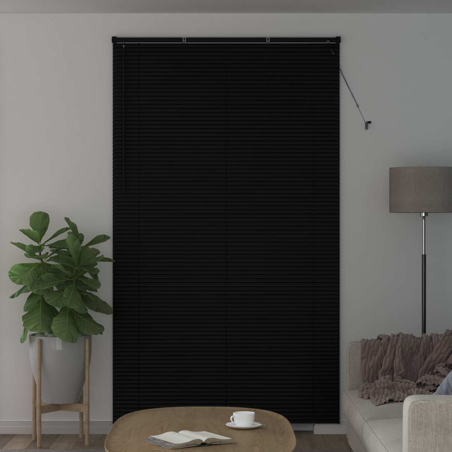 Venetiaanse Blind Verstelbaar Zwart 213 x 150 cm PVC
