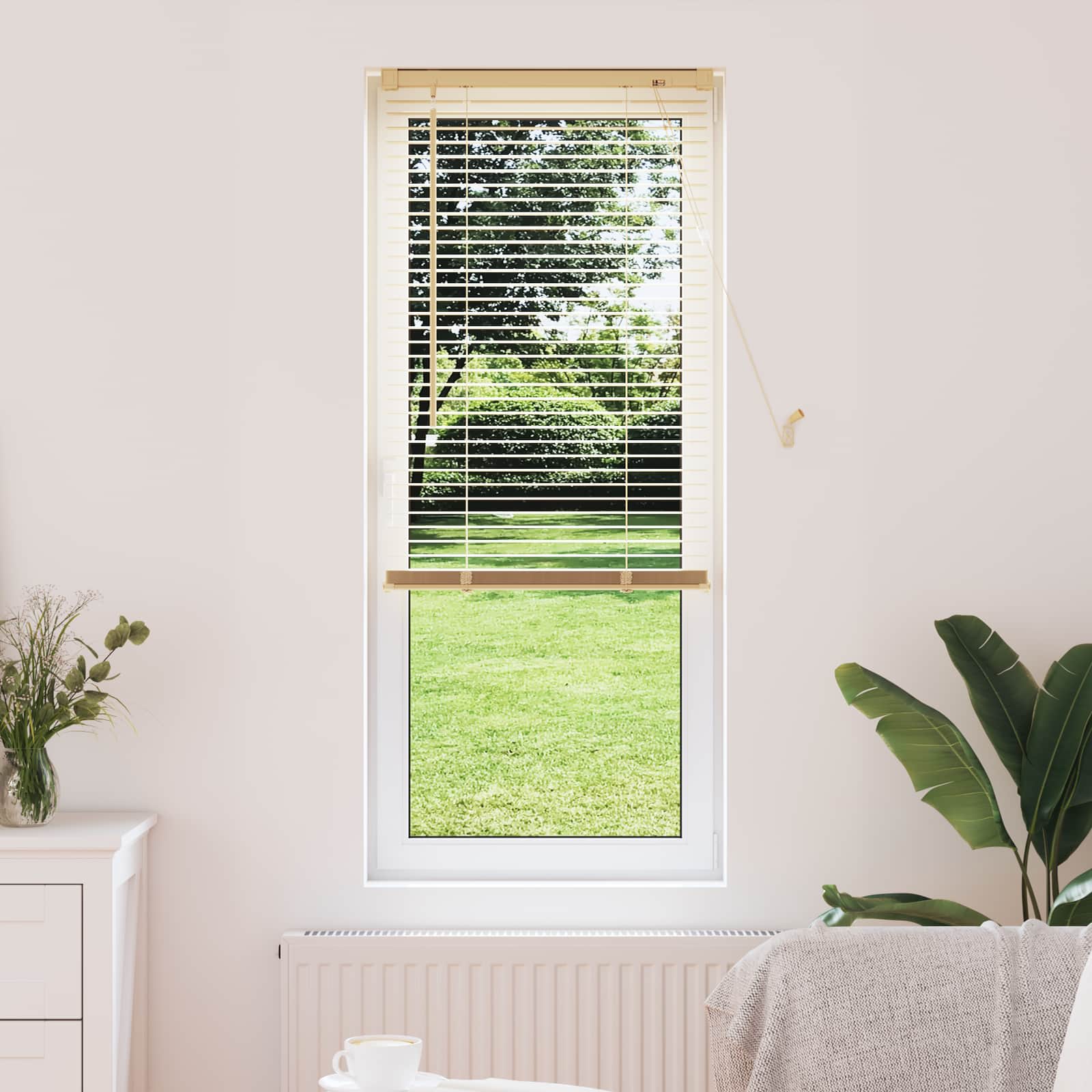 Venetiaanse Blind Lichtbruin met Patroon 150 x 50 cm PVC