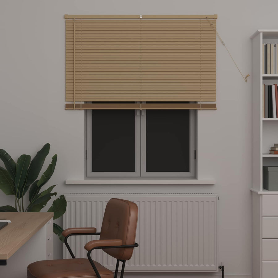 Venetiaanse Blind Lichtbruin met Patroon 150 x 110 cm PVC