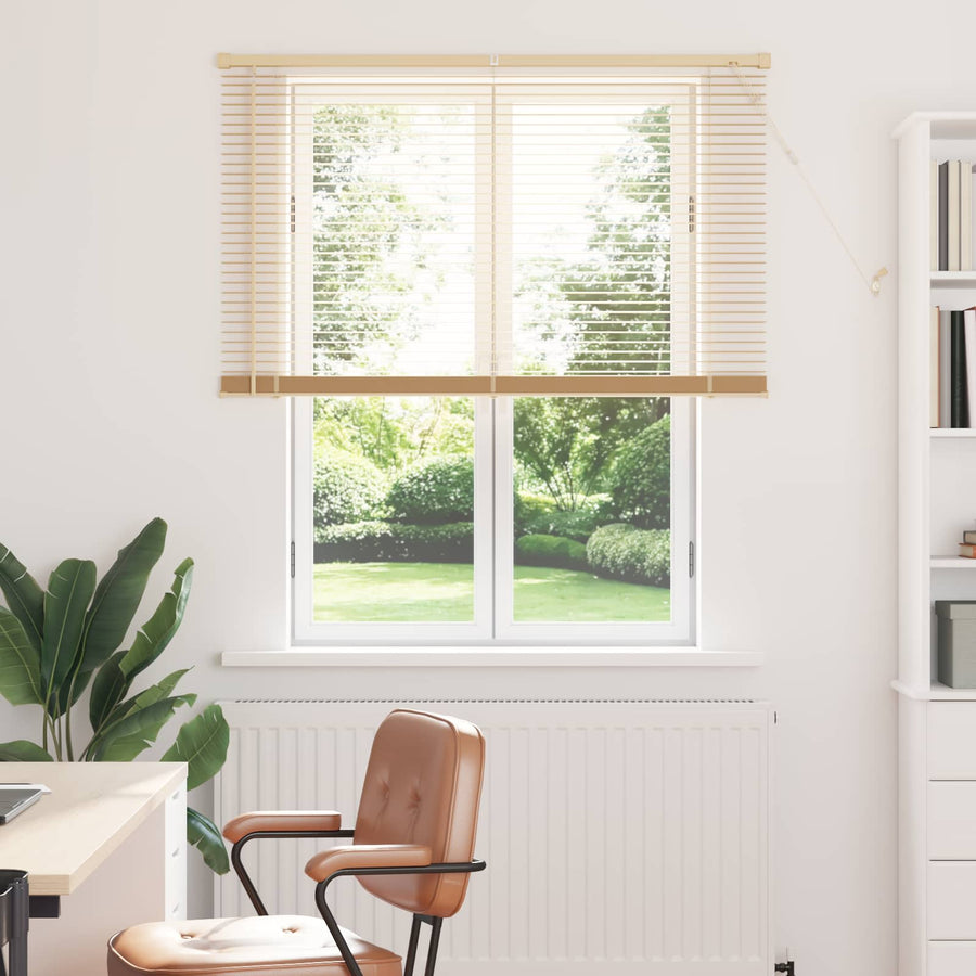 Venetiaanse Blind Lichtbruin met Patroon 150 x 120 cm PVC