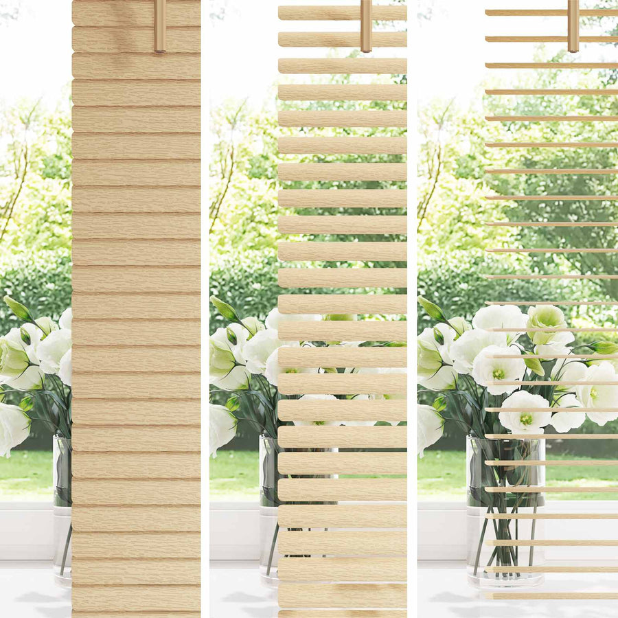 Venetiaanse Blind Lichtbruin met Patroon 150 x 120 cm PVC