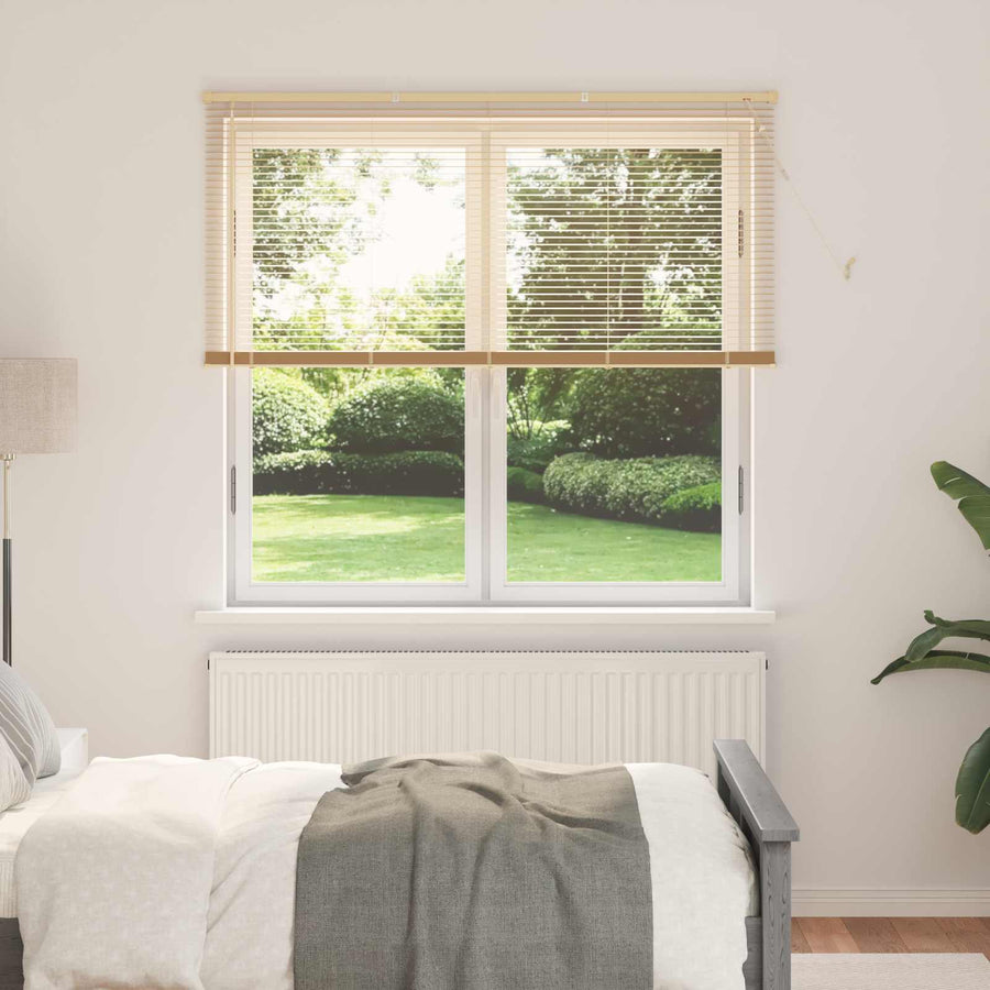 Venetiaanse Blind Lichtbruin met Patroon 150 x 130 cm PVC