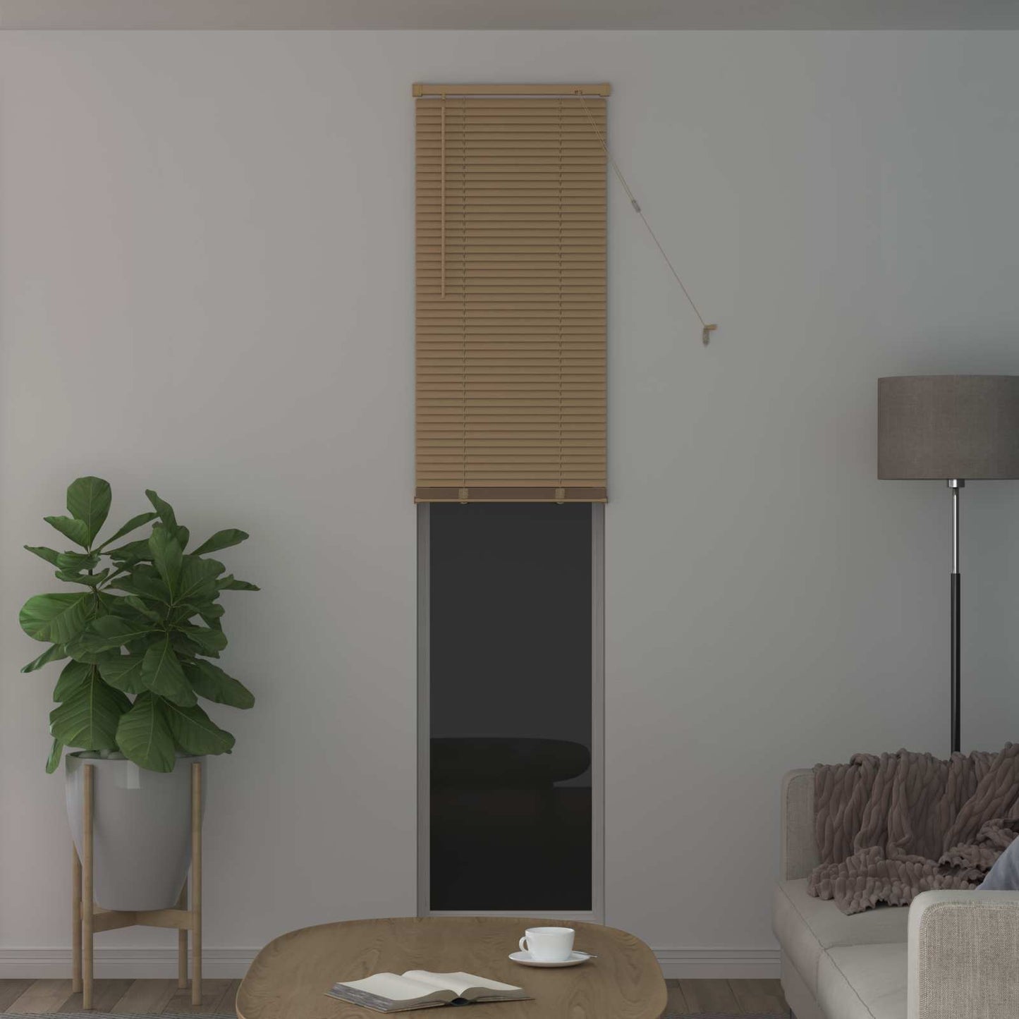 Venetiaanse Blind Lichtbruin met Patroon 213 x 60 cm PVC