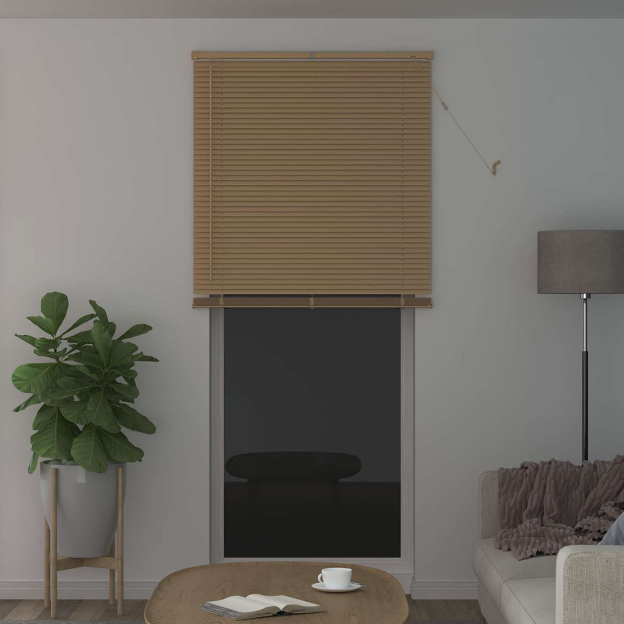 Venetiaanse Blind Lichtbruin met Patroon 213 x 100 cm PVC