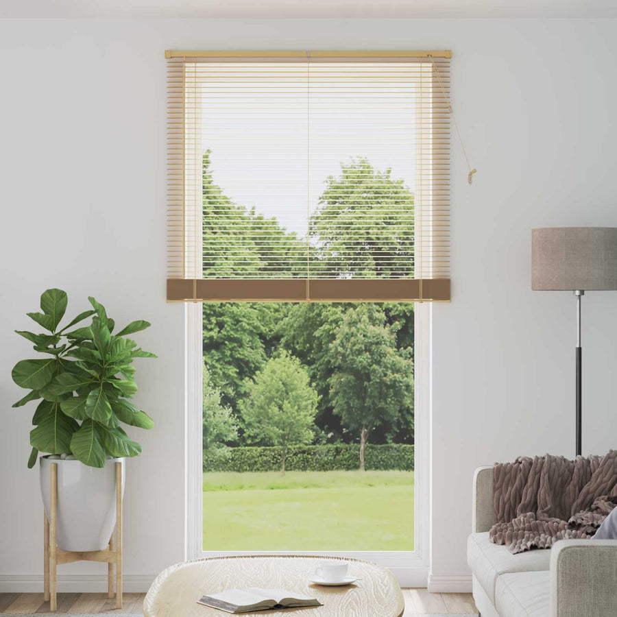 Venetiaanse Blind Lichtbruin met Patroon 213 x 110 cm PVC
