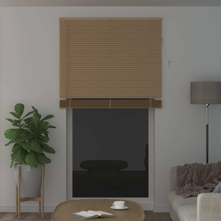 Venetiaanse Blind Lichtbruin met Patroon 213 x 110 cm PVC