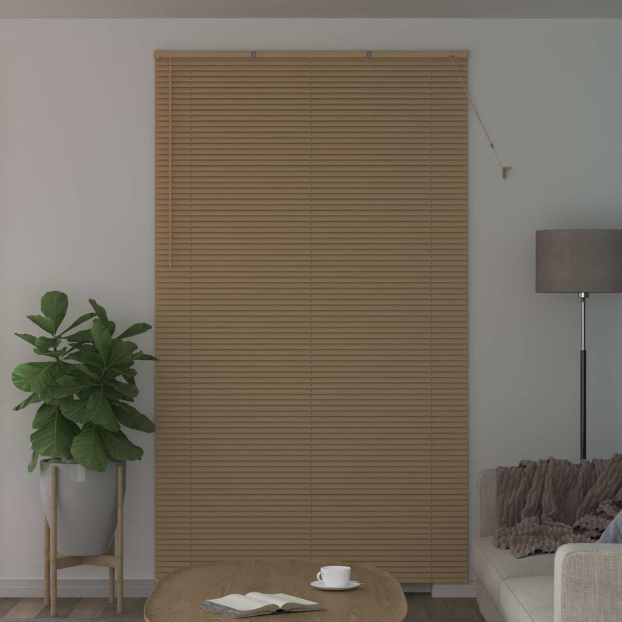 Venetiaanse Blind Lichtbruin met Patroon 213 x 130 cm PVC