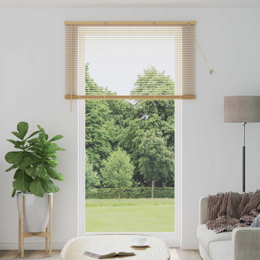Venetiaanse Blind Lichtbruin met Patroon 213 x 140 cm PVC