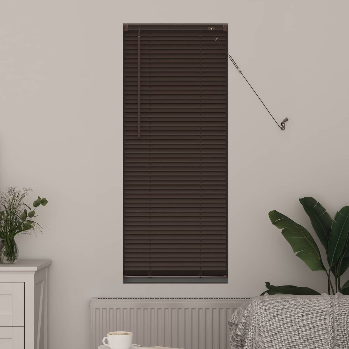 Venetiaanse Blind Donkerbruin met Patroon 150 x 50 cm PVC