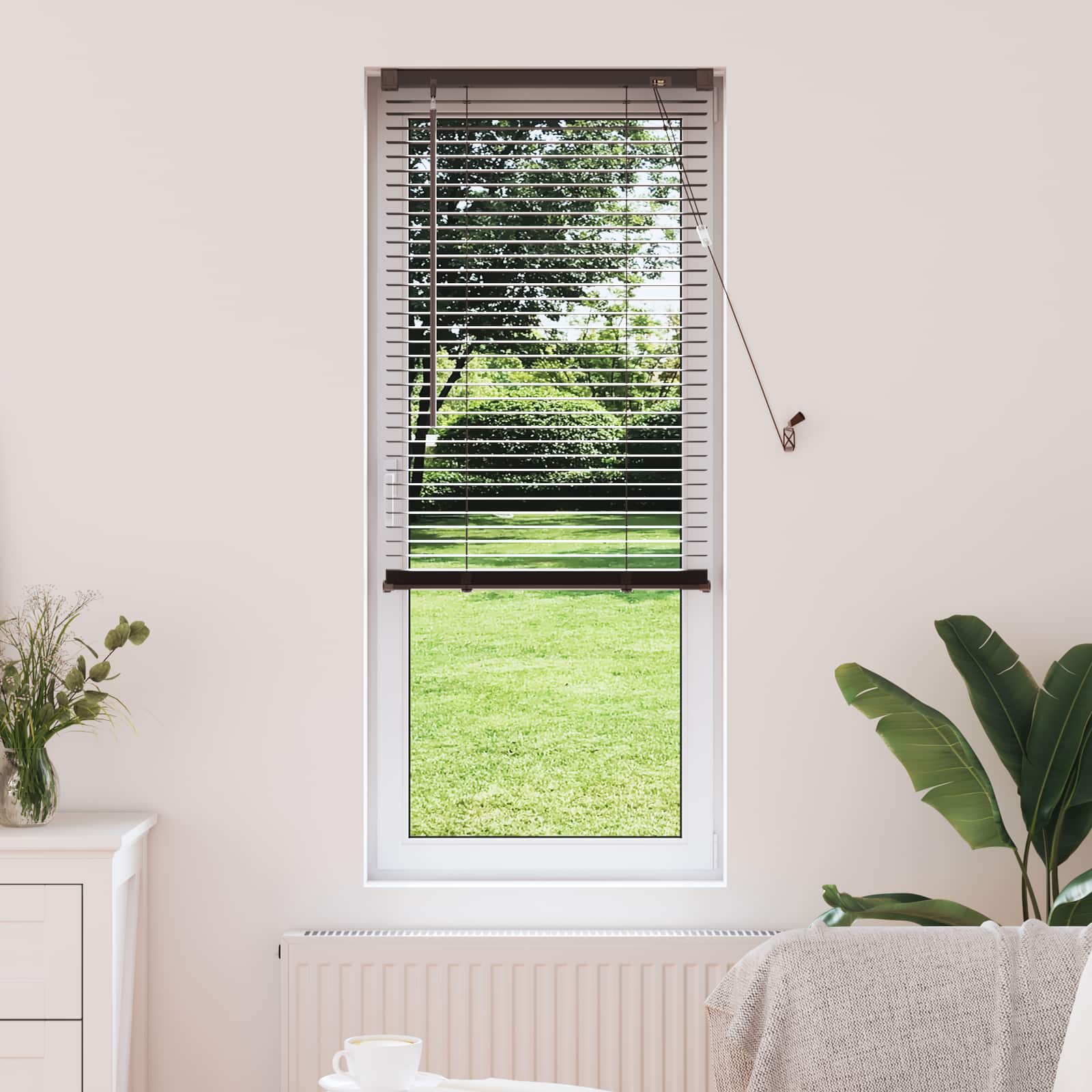 Venetiaanse Blind Donkerbruin met Patroon 150 x 60 cm PVC