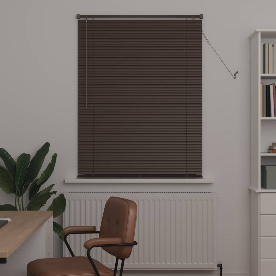 Venetiaanse Blind Donkerbruin met Patroon 150 x 70 cm PVC