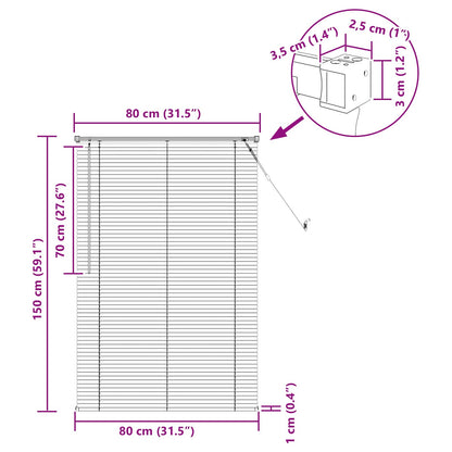 Venetiaanse Blind Donkerbruin met Patroon 150 x 80 cm PVC