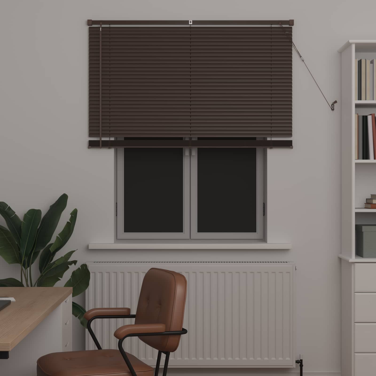 Venetiaanse Blind Donkerbruin met Patroon 150 x 110 cm PVC