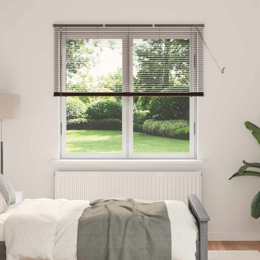 Jaloezie Donkerbruin met Houtpatroon 160 x 150 cm PVC