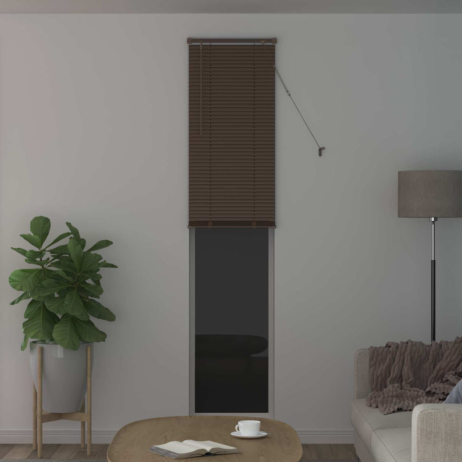 Venetiaanse Blind Donkerbruin met Patroon 213 x 40 cm PVC
