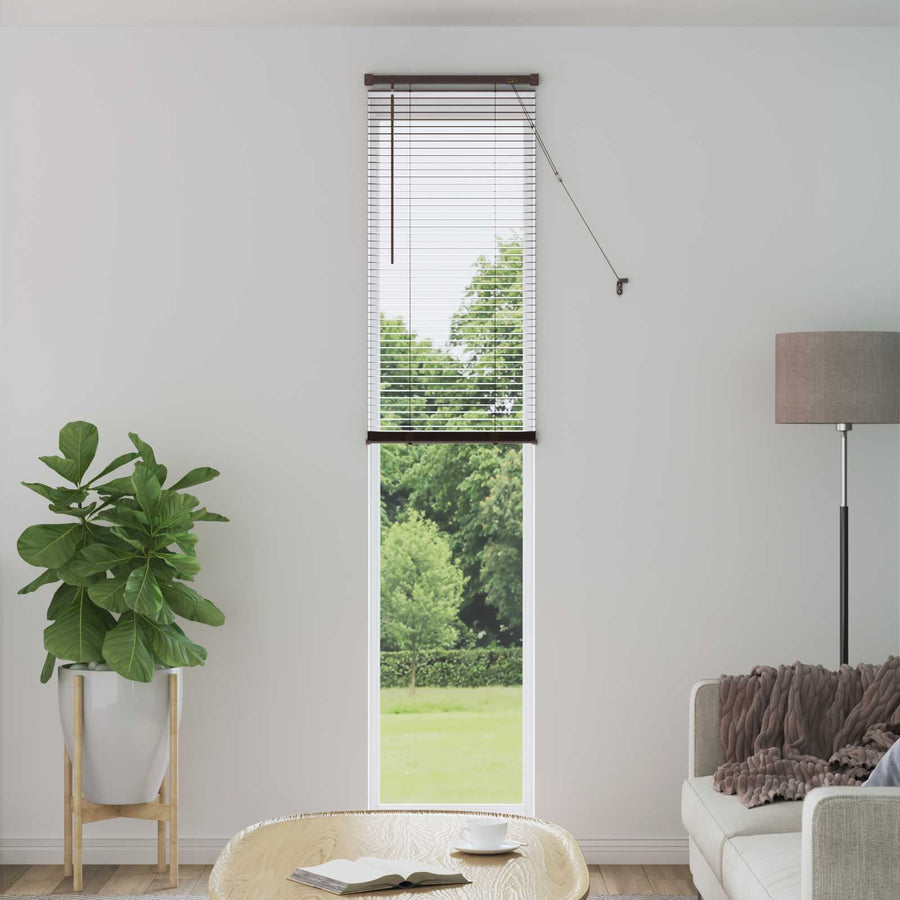 Venetiaanse Blind Donkerbruin met Patroon 213 x 60 cm PVC