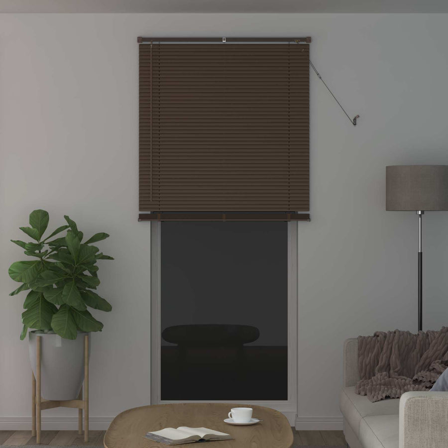 Venetiaanse Blind Donkerbruin met Patroon 213 x 80 cm PVC