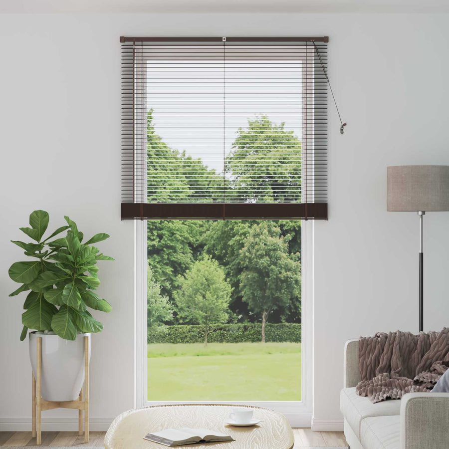 Venetiaanse Blind Donkerbruin met Patroon 213 x 110 cm PVC