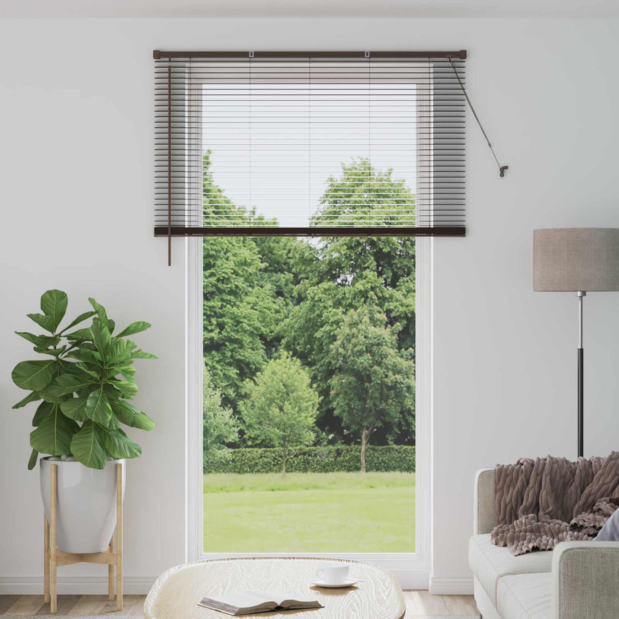 Venetiaanse Blind Donkerbruin met Patroon 213 x 130 cm PVC