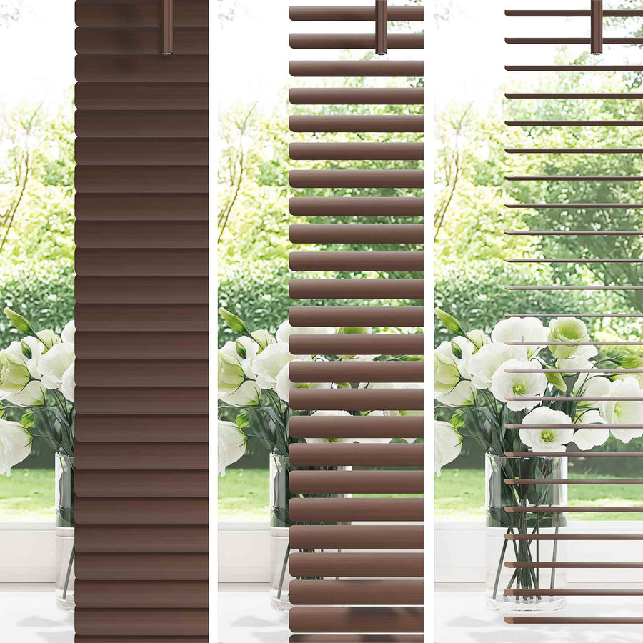 Venetiaanse Blind Donkerbruin met Patroon 213 x 130 cm PVC