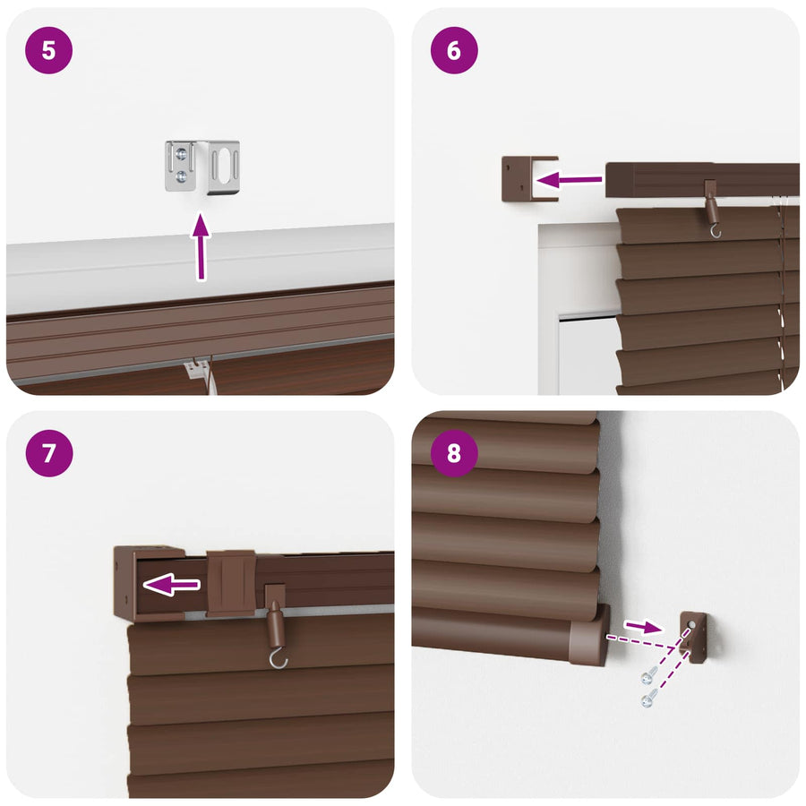 Venetiaanse Blind Donkerbruin met Patroon 213 x 140 cm PVC