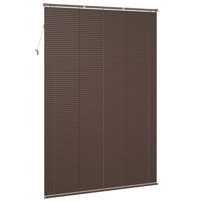 Venetiaanse Blind Donkerbruin met Patroon 213 x 140 cm PVC