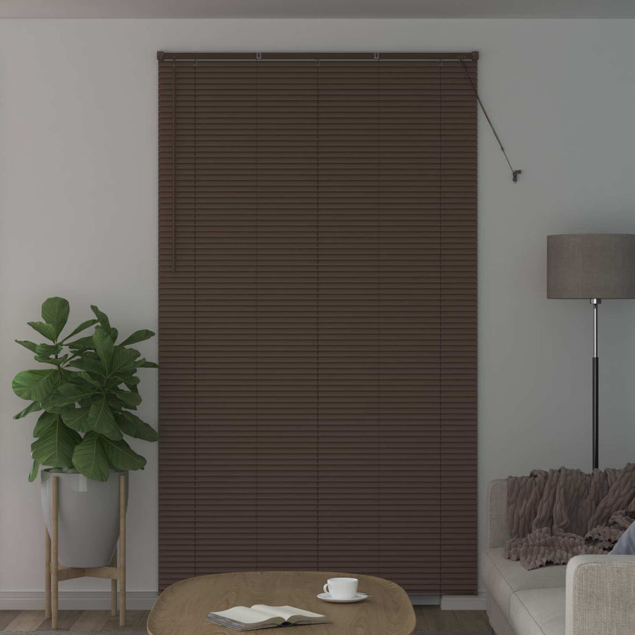 Venetiaanse Blind Donkerbruin met Patroon 213 x 160 cm PVC