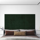 Wall Headboard 12 pcs Dark Green 30 x 15 cm Velvet