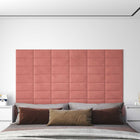 Wall Headboard 12 pcs Pink 30 x 15 cm Velvet