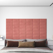 Wandhoofdbord 12 pcs Roze 30 x 15 cm Fluweel