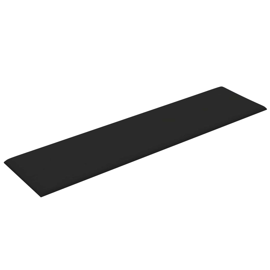 Wandhoofdbord 12 pcs Zwart 60 x 15 cm Stof