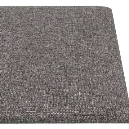 Wandhoofdbord 12 pcs Lichtgrijs 90 x 15 cm Stof