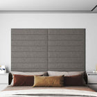 Wall Headboard 12 pcs Light Grey 90 x 15 cm Fabric
