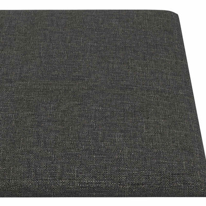 Wandhoofdbord 12 pcs Donkergrijs 90 x 15 cm Stof
