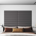 Wall Headboard 12 pcs Grey 90 x 15 cm Fabric