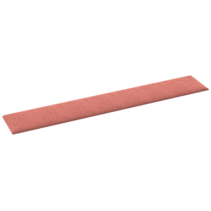 Wandhoofdbord 12 pcs Roze 90 x 15 cm Fluweel