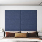 Wall Headboard 12 pcs Blue 90 x 30 cm Fabric