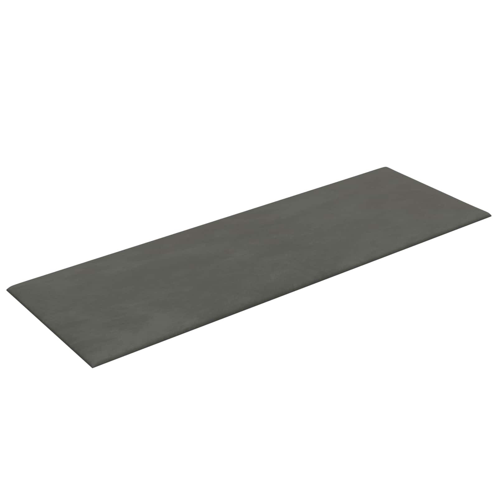 Wandhoofdbord 12 pcs Donkergrijs 90 x 30 cm Fluweel