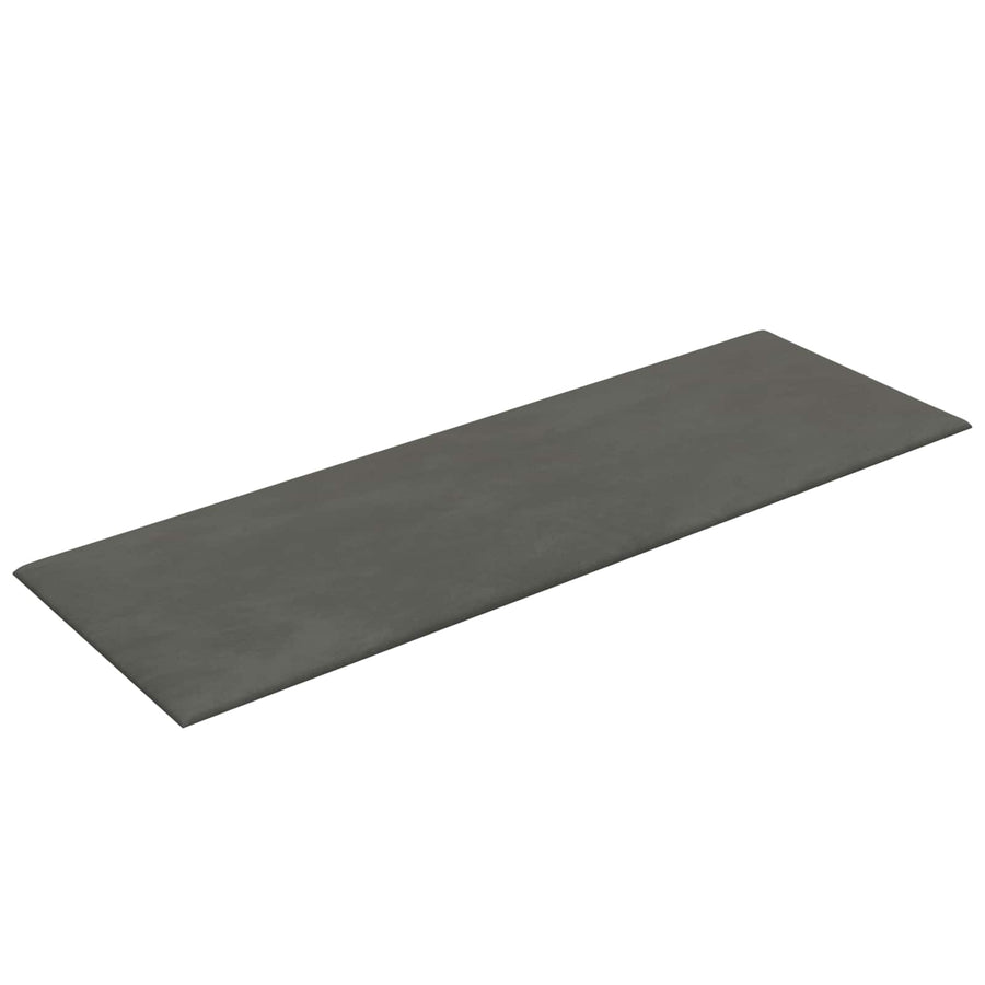 Wandhoofdbord 12 pcs Donkergrijs 90 x 30 cm Fluweel