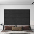 Wall Headboard 12 pcs Black 90 x 30 cm Velvet